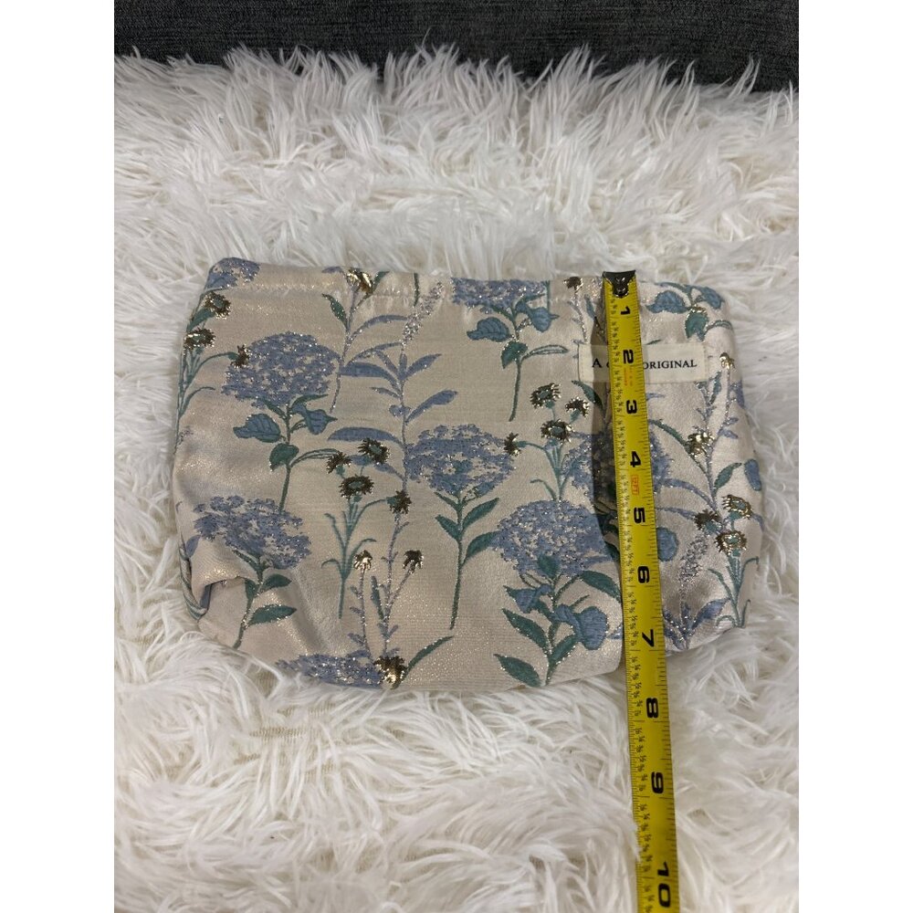 A Gogo Original Floral Makeup Bag With Glitter Accents & Neutral Lining Ideal - Picture 9 of 9
